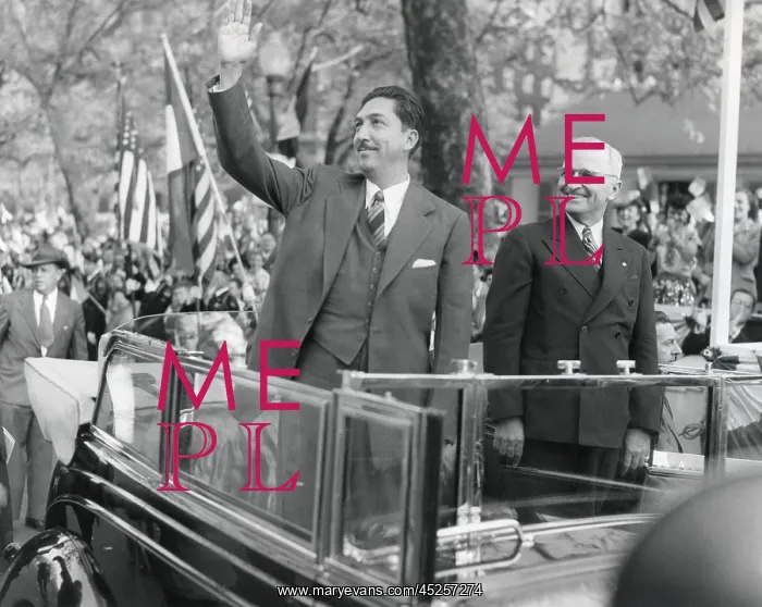 : President Miguel Aleman of Mexico (left) with : President Miguel Aleman of Mexico (left) with