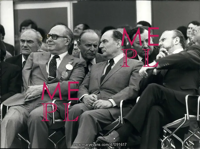 : President Mitterrand with brother Jacques and others : President Mitterrand with brother Jacques and others