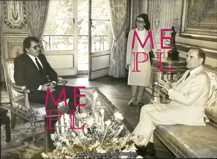 : President Mitterrand and Daniel Ortega of Nicaragua : President Mitterrand and Daniel Ortega of Nicaragua