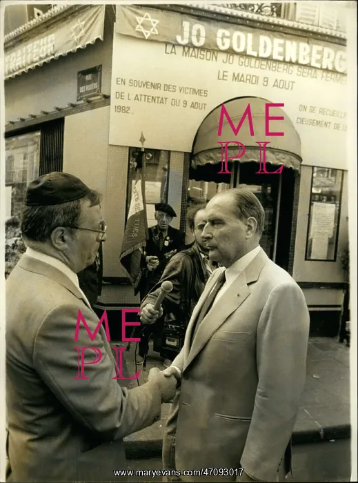 : President Mitterrand and Jo Goldenberg, Paris : President Mitterrand and Jo Goldenberg, Paris