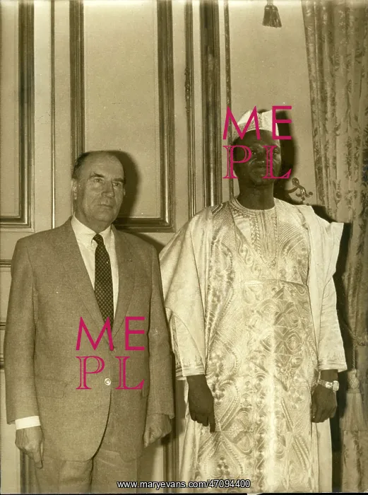 : President Mitterrand and Mathieu Bado of Upper Volta : President Mitterrand and Mathieu Bado of Upper Volta
