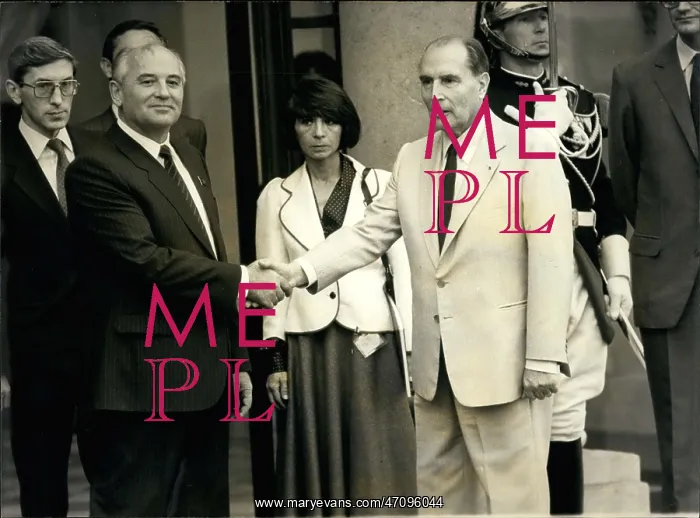 : President Mitterrand and Mikhail Gorbachev of Russia : President Mitterrand and Mikhail Gorbachev of Russia