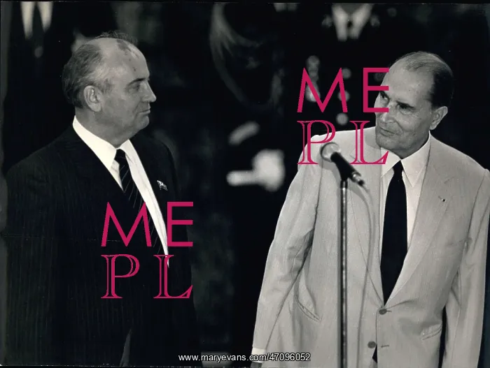 : President Mitterrand and Mikhail Gorbachev of Russia : President Mitterrand and Mikhail Gorbachev of Russia