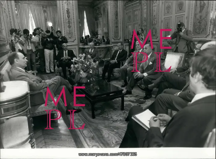 : President Mitterrand and Nelson Paillou, Olympics Committee : President Mitterrand and Nelson Paillou, Olympics Committee