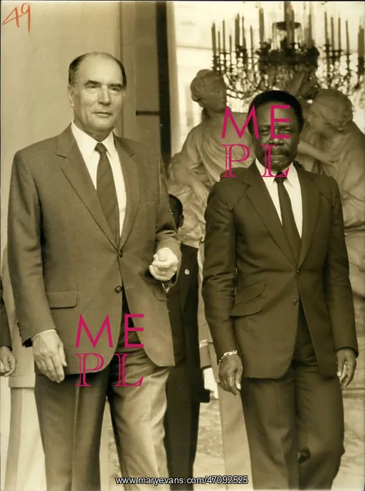 : President Mitterrand and Omar Bongo of Gabon : President Mitterrand and Omar Bongo of Gabon