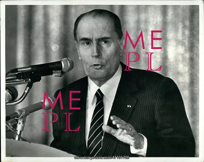 : President Mitterrand speaking in New York, USA : President Mitterrand speaking in New York, USA