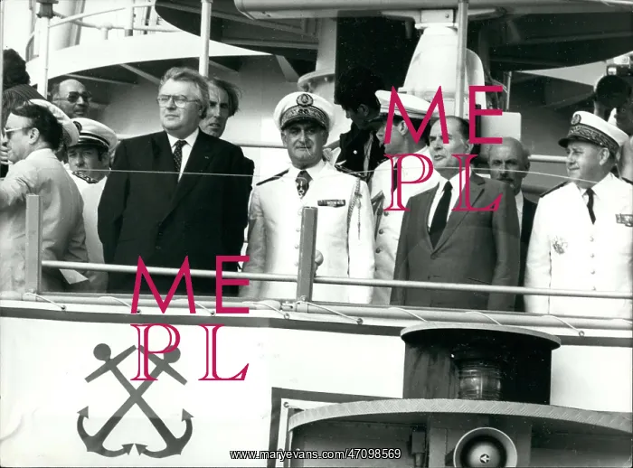 : President Mitterrand in Toulon on Bastille Day, naval review : President Mitterrand in Toulon on Bastille Day, naval review