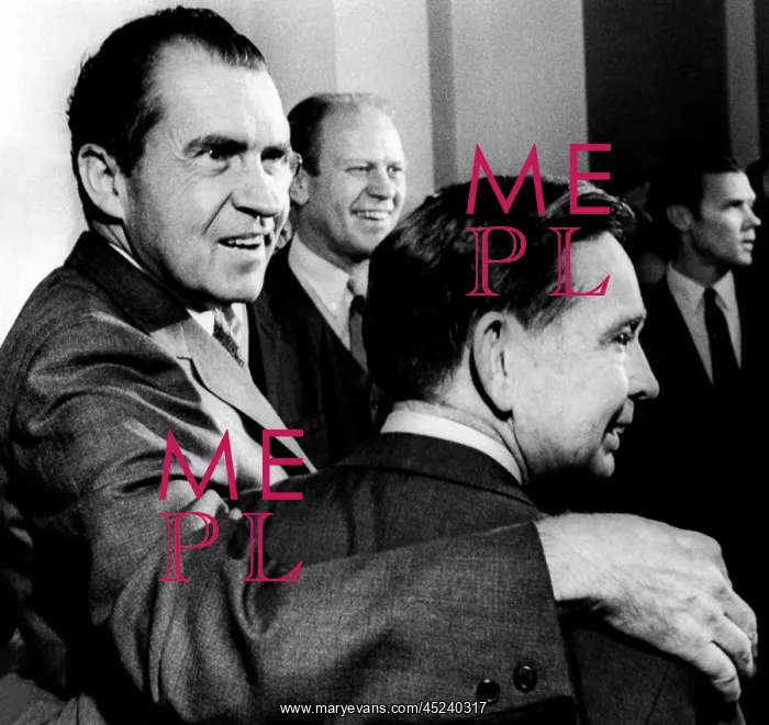 : President Nixon with his arm around Democratic ? : President Nixon with his arm around Democratic ?
