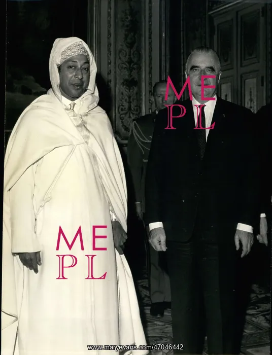 : President Pompidou and Abdessadek Glaoui of Morocco : President Pompidou and Abdessadek Glaoui of Morocco