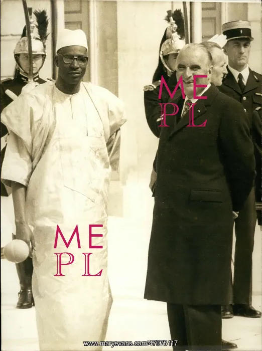 : President Pompidou and Colonel Moussa Traore of Mali : President Pompidou and Colonel Moussa Traore of Mali