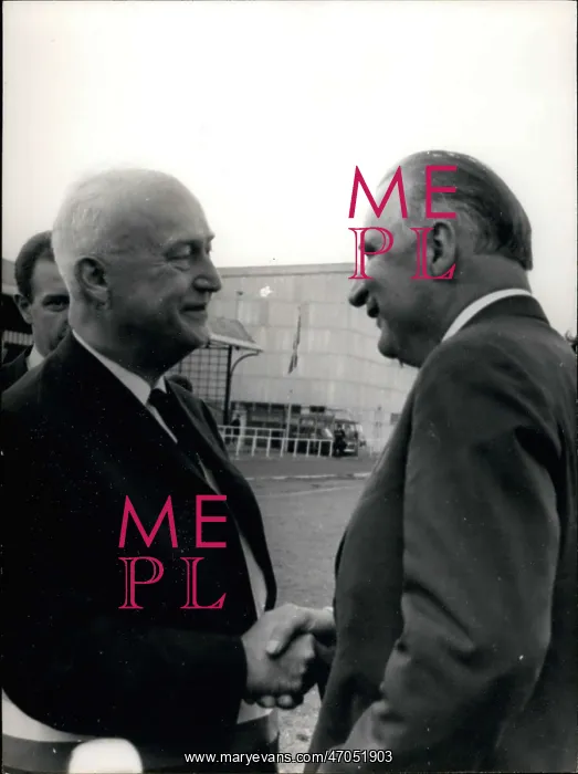 : President Pompidou and Pierre Pflimlin, Mayor of Strasbourg : President Pompidou and Pierre Pflimlin, Mayor of Strasbourg
