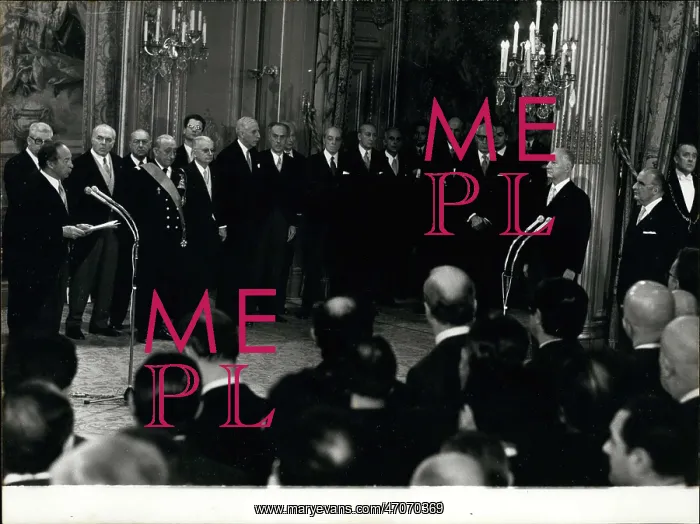 : President Pompidou and PM Messmer at Elysee Palace : President Pompidou and PM Messmer at Elysee Palace