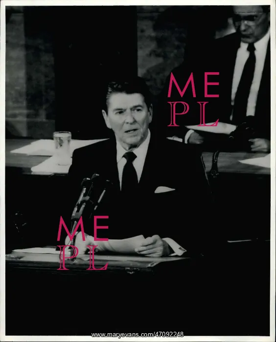 : President Reagan at joint session of US Congress : President Reagan at joint session of US Congress