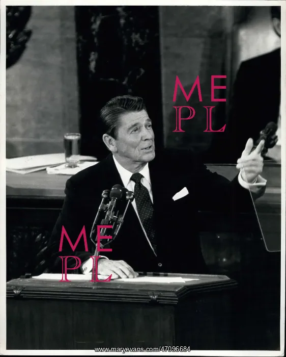 : President Reagan at joint session of US Congress : President Reagan at joint session of US Congress