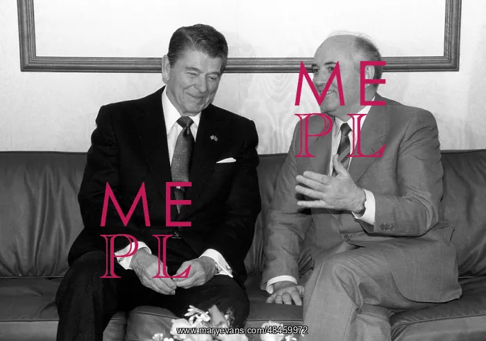 : US President Reagan and Soviet leader Gorbachev : US President Reagan and Soviet leader Gorbachev