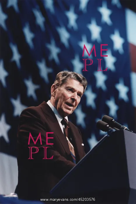 : President Reagan speaking at a rally for ? : President Reagan speaking at a rally for ?