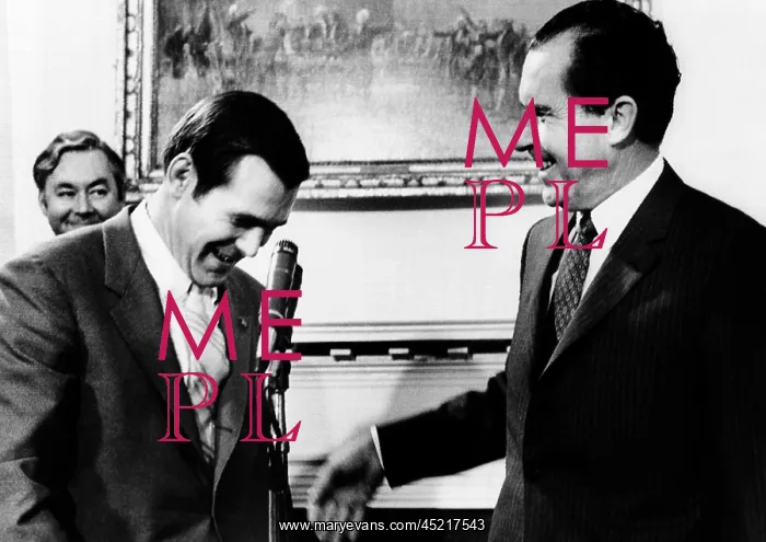 : President Richard Nixon with Rep. Donald ? : President Richard Nixon with Rep. Donald ?