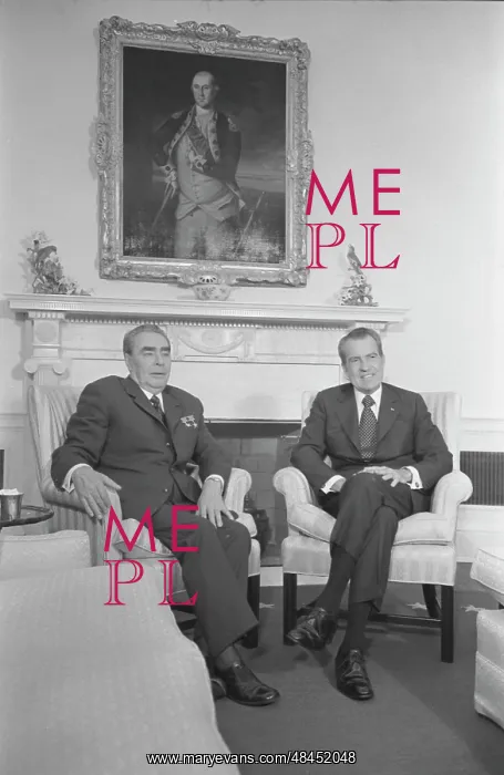 : President Richard Nixon and Soviet leader : President Richard Nixon and Soviet leader