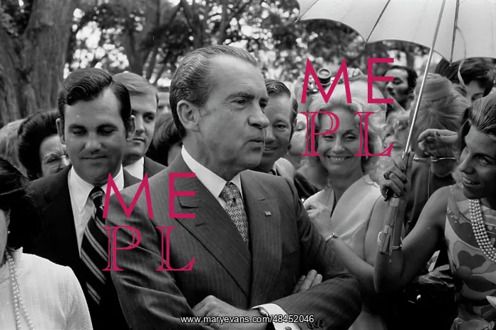 : President Richard Nixon standing in a crowd : President Richard Nixon standing in a crowd