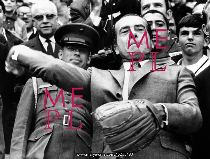 : President Richard Nixon tosses out the first ? : President Richard Nixon tosses out the first ?