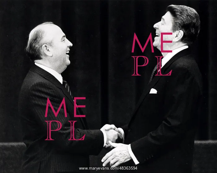 : US President Ronal Reagan and Russian Leader Mikhail : US President Ronal Reagan and Russian Leader Mikhail