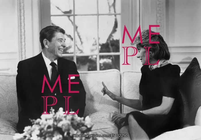 : President Ronald Reagan is interviewed by Barbara : President Ronald Reagan is interviewed by Barbara