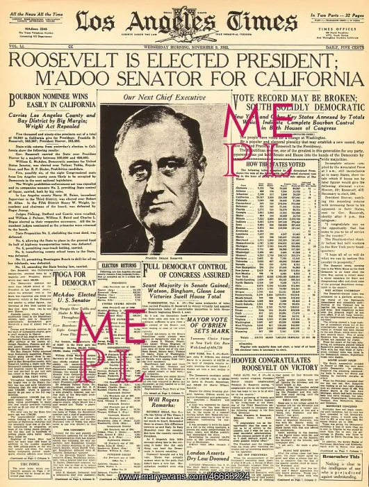 : President Roosevelt elected : President Roosevelt elected
