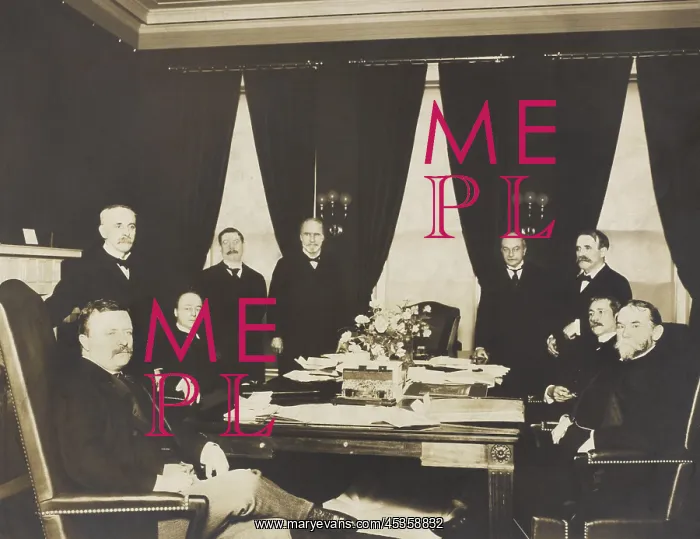 : President Theodore Roosevelt with members of his : President Theodore Roosevelt with members of his