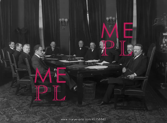 : President Theodore Roosevelt with members of his : President Theodore Roosevelt with members of his