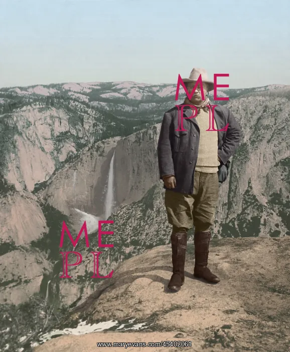 : President Theodore Roosevelt posing on Glacier : President Theodore Roosevelt posing on Glacier