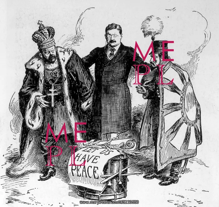 : President Theodore Roosevelt shown mediating ? : President Theodore Roosevelt shown mediating ?