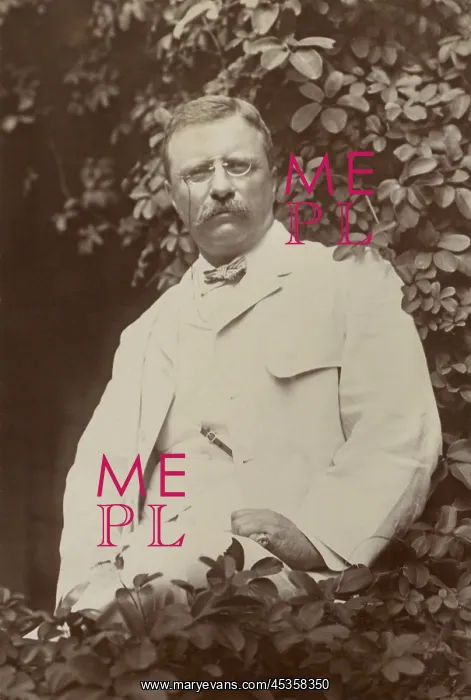 : President Theodore Roosevelt, in a white summer : President Theodore Roosevelt, in a white summer