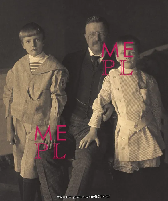 : President Theodore Roosevelt with his two youngest : President Theodore Roosevelt with his two youngest
