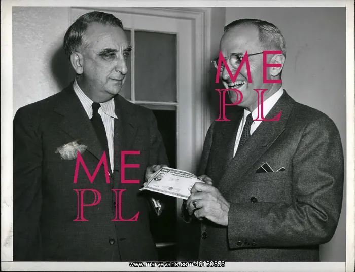 : President Truman with Victory Loan Bond : President Truman with Victory Loan Bond