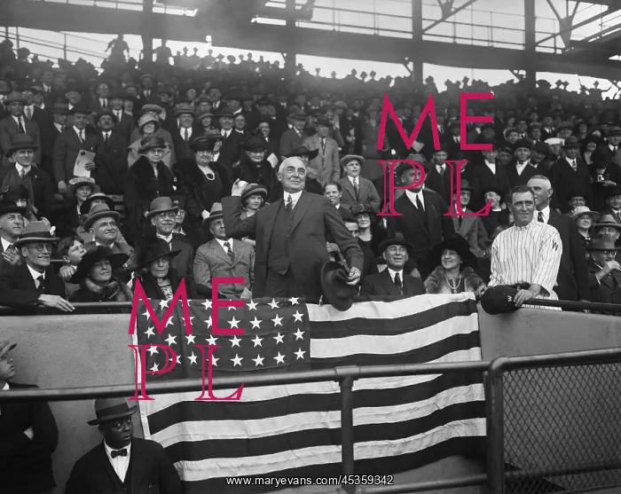 : President Warren Harding throwing out the first : President Warren Harding throwing out the first