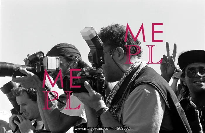 : The Press - photographers on the job with their : The Press - photographers on the job with their