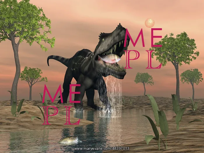 : Prestosuchus dinosaur catches a fish out of water : Prestosuchus dinosaur catches a fish out of water