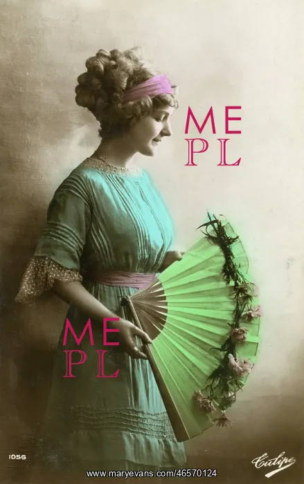 : Pretty girl with a big fan : Pretty girl with a big fan