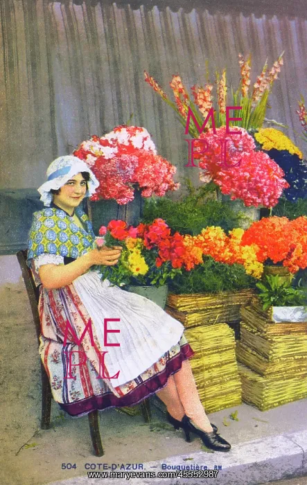 : Pretty Young Flower Seller - Nice, Cote d'Azur, France : Pretty Young Flower Seller - Nice, Cote d'Azur, France
