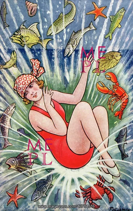 : Pretty young lady making a splash with a dive into the sea : Pretty young lady making a splash with a dive into the sea