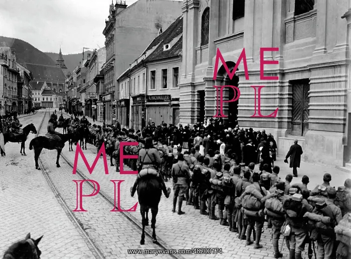 : Priest greets Austro-Hungarian troops, 1916 : Priest greets Austro-Hungarian troops, 1916