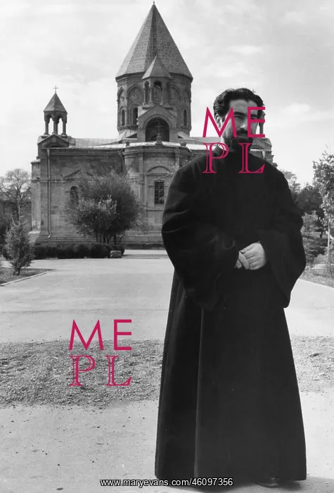 : Priest outside Etchmiadzin Cathedral, Armenia : Priest outside Etchmiadzin Cathedral, Armenia