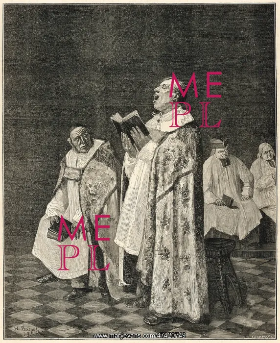 : A Priest sings at the end of mass : A Priest sings at the end of mass