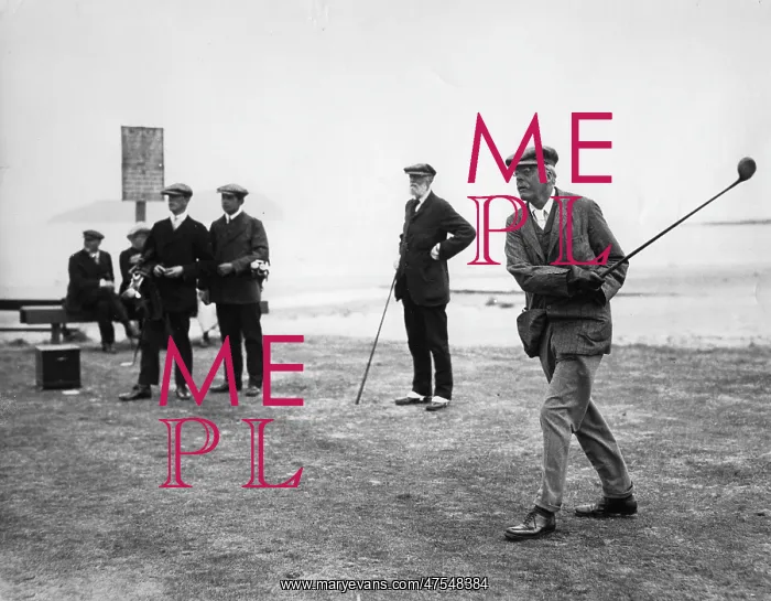 : Former Prime Minister A J Balfour at golf : Former Prime Minister A J Balfour at golf