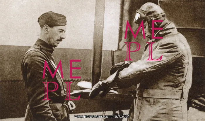 : Prince Albert preparing for flight in a Handley-Page bomber : Prince Albert preparing for flight in a Handley-Page bomber