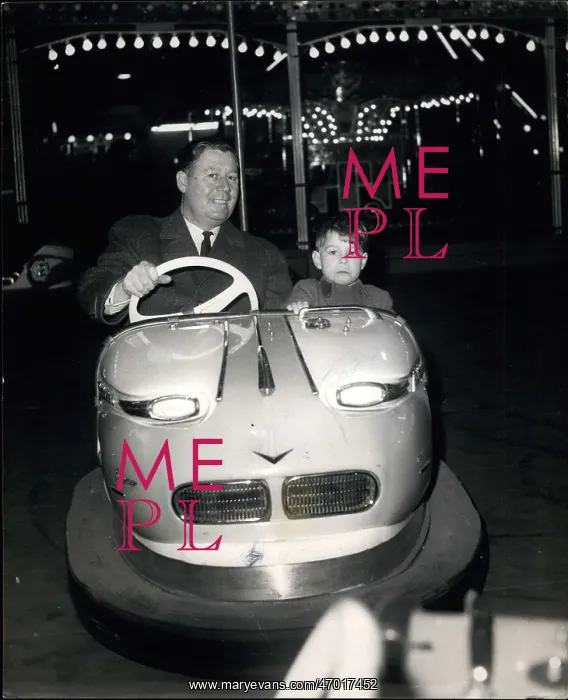 : Prince Andrew riding on dodgem car at Circus : Prince Andrew riding on dodgem car at Circus