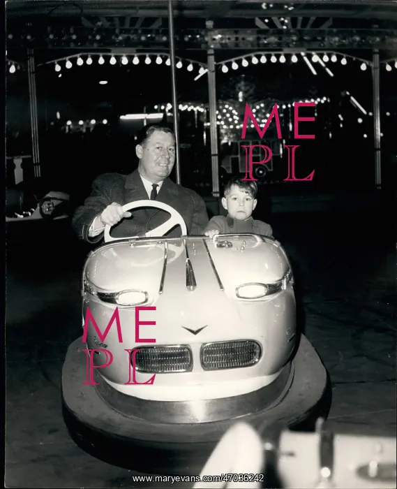 : Prince Andrew riding on dodgem car at Circus : Prince Andrew riding on dodgem car at Circus