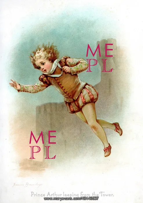 : Prince Arthur leaping from the tower : Prince Arthur leaping from the tower
