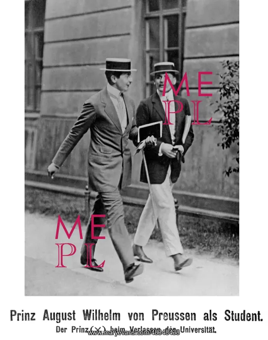 : Prince August Wilhelm of Prussia as a student, 1909 : Prince August Wilhelm of Prussia as a student, 1909