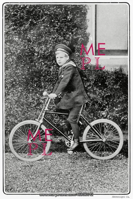 : Prince Edward of Wales on his bicycle : Prince Edward of Wales on his bicycle
